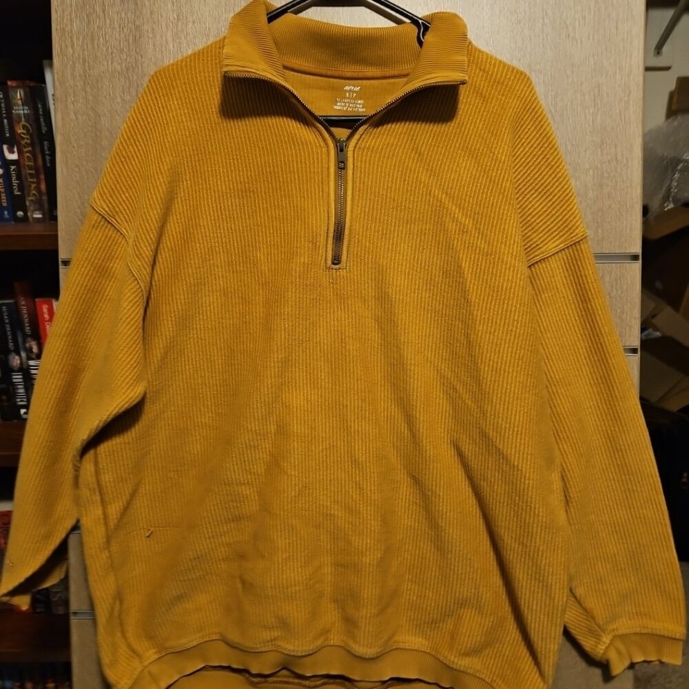 Aerie Oversize 1/4 Zip Size Small Mustard Color